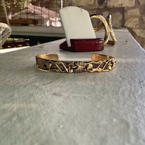 Gold Skeleton Cuff Bracelet